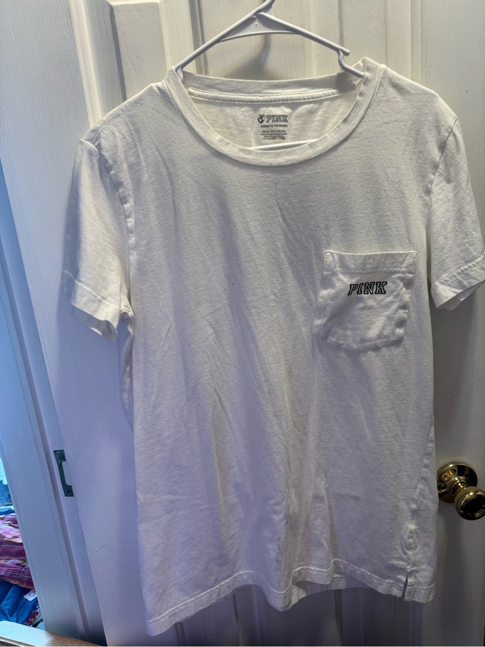 PINK Victoria's Secret White Short-Sleeve Pocket Tee for Men